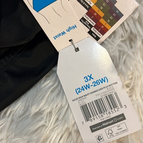 (A) New with tags! 3X black 2 piece swimwear - Picture 2 of 5